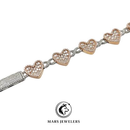 .925 HEART BAGUETTE INFINITY BRACELET